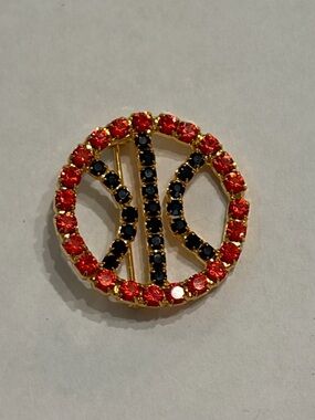Vtg Swarovski Crystal Basketball Brooch – Rare Sales Sample RI find